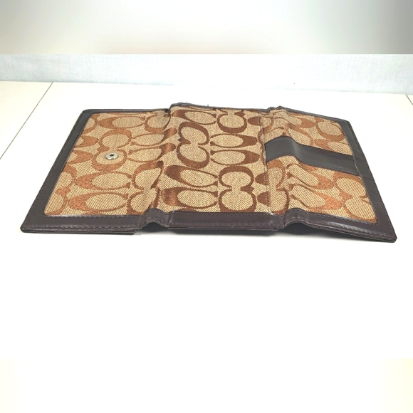 COACH Brown Signature  C Canvas Wallet - Picture 9 of 13